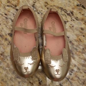 OshKosh Gold Bunny Flats Size 6 Toddler Girl